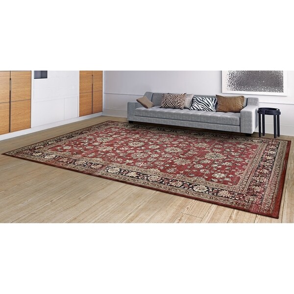Couristan Zahara Farahan Amulet Red-Black-Oatmeal Area Rug - 2' x 3'7"