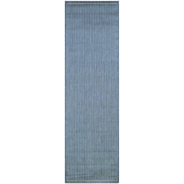 Pergola Deco Champagne-Blue Indoor/Outdoor Runner Rug - 2'3" x 11'9" Runner