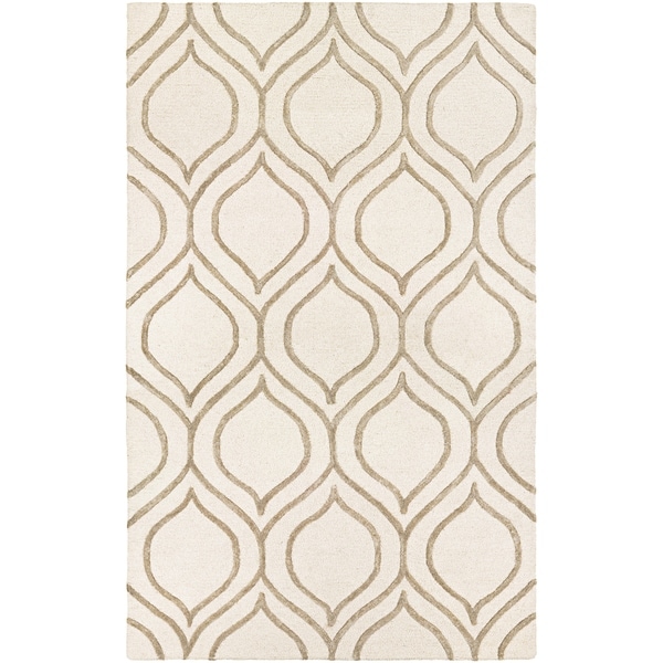 Hand-Crafted Barlow Teardrop Beige/Gray Runner Rug - 2'2" x 7'9" Runner