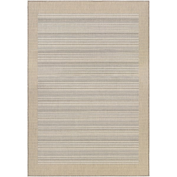 Samantha Stripes Tan Indoor Outdoor Runner Rug 2 3 X 11 9