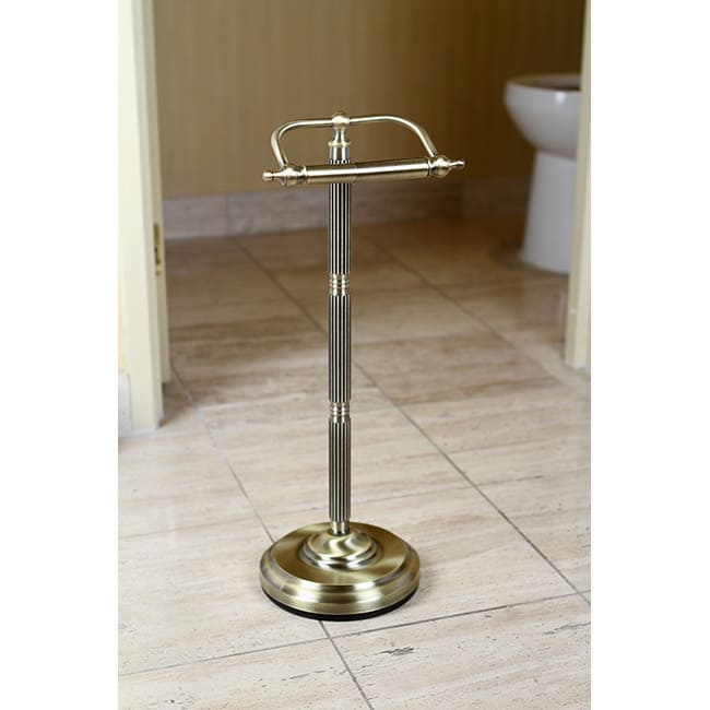 Antique Brass Free Standing Paper Holder - Antique Brass - On Sale 