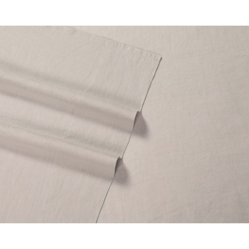 Brooklyn Loom 100% Natural Flax Linen 4-Piece Bed Sheet Set
