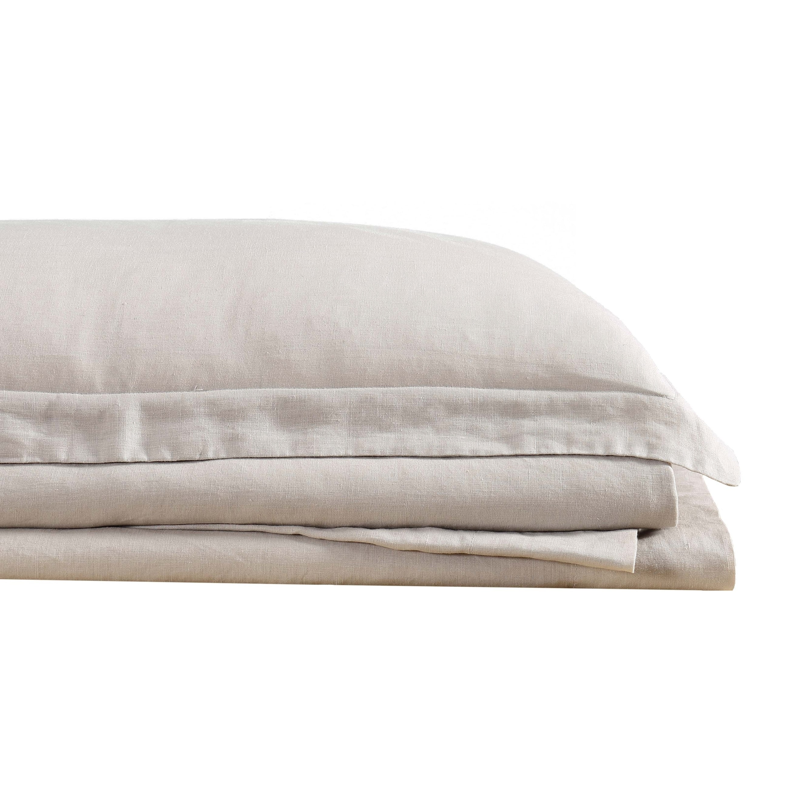 Brooklyn Loom 100% Natural Flax Linen 4-Piece Bed Sheet Set - On