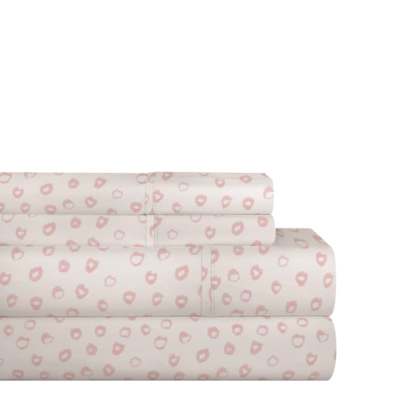 Pointehaven 200TC Cotton Percale Prints and Solids Bed Sheet Set - Twin Xl - pink aura