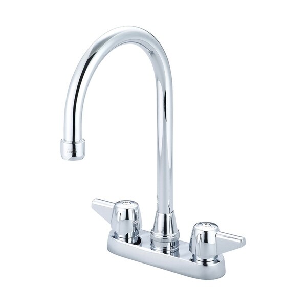 Central Brass Two Handle Cast Brass Kitchen Bar Faucet, 5-1/2" Gooseneck Swivel Spout, 0084-KSA - CHROME