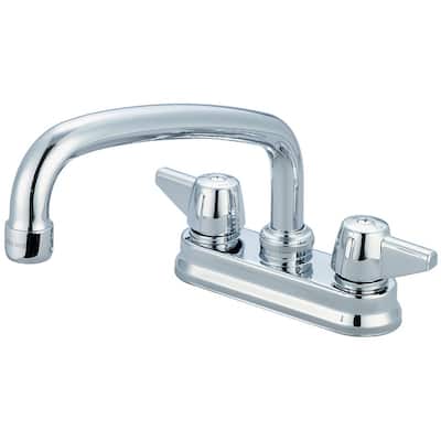 Central Brass Two Handle Shell Type Kitchen Bar Faucet, 8" Tube Swivel Spout, 0094-A1 - CHROME