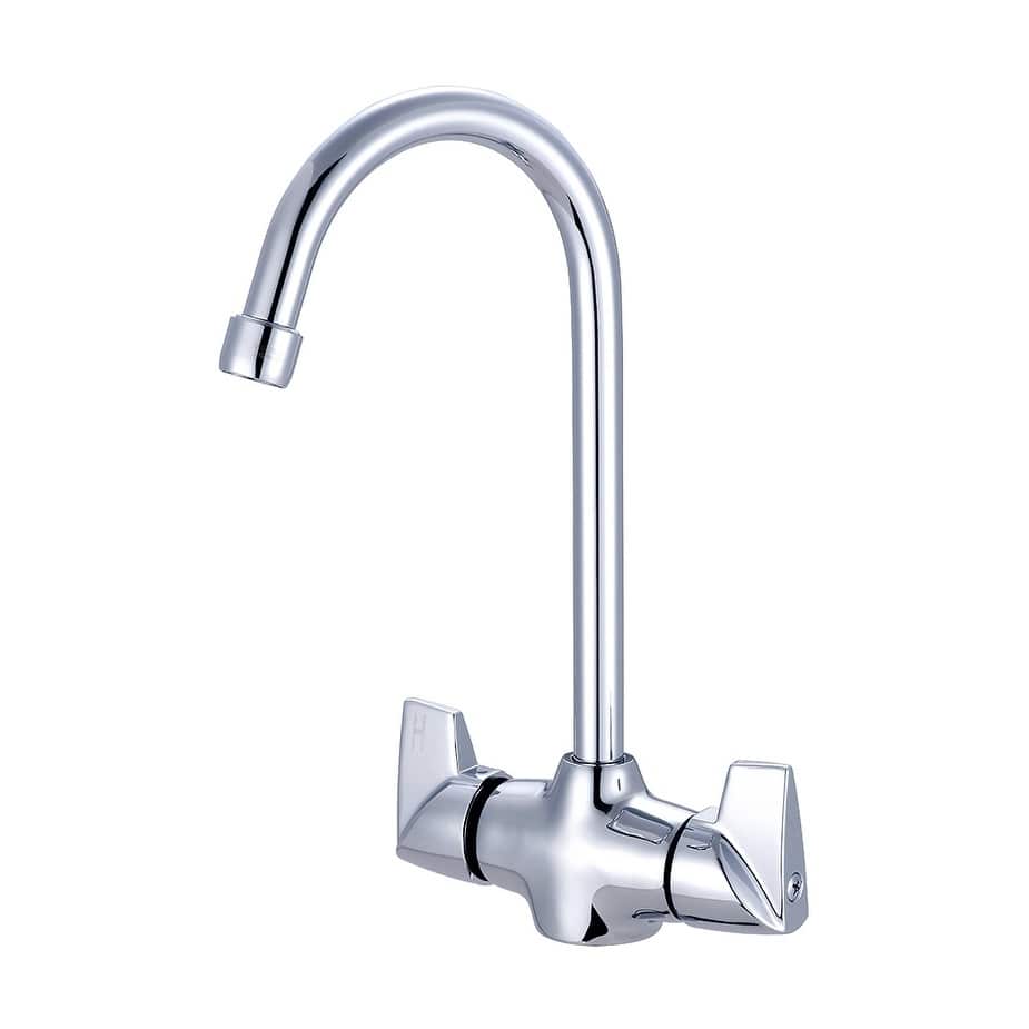 Central Brass Two Handle Bar/Pantry Faucet, 5-1/8" Gooseneck Rigid Spout, - Chrome