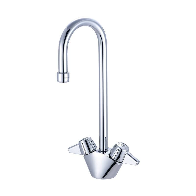 Central Brass Two Handle Bar Faucet, 3-15/16" Gooseneck Rigid Spout, - Chrome