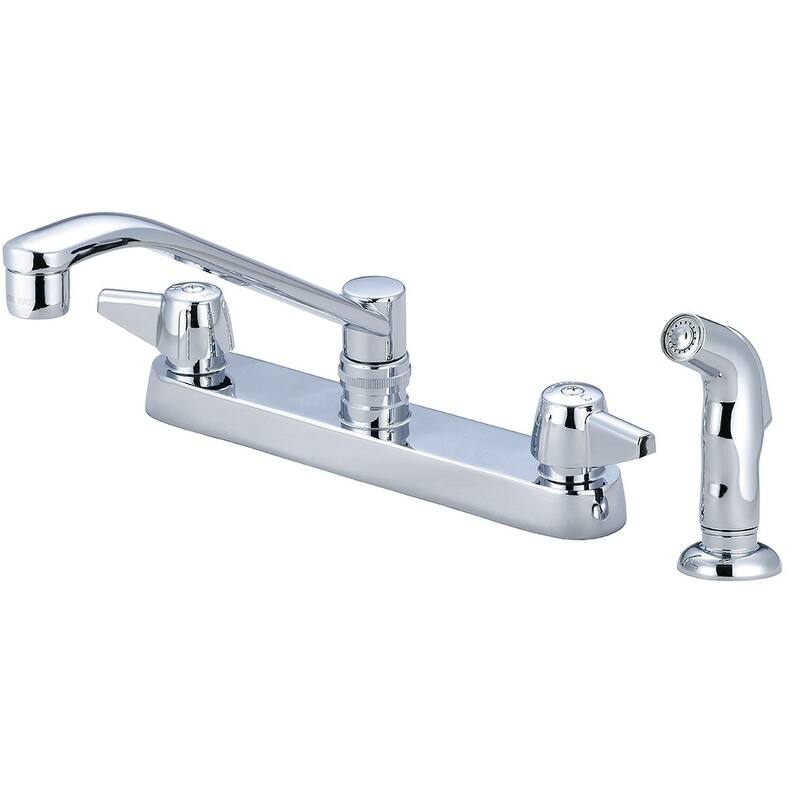 Central Brass Two Handle Cast Brass Kitchen Faucet, 8" D Style Swivel Spout, - Chrome