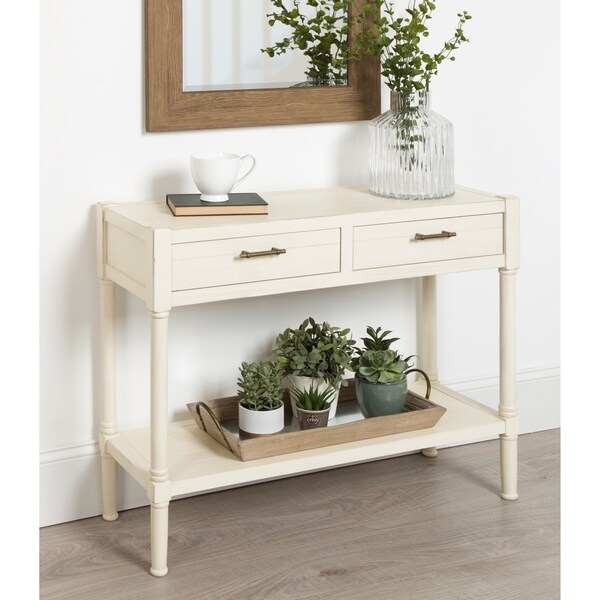 Meacham Wood Console Table with 2 Drawers and Shelf