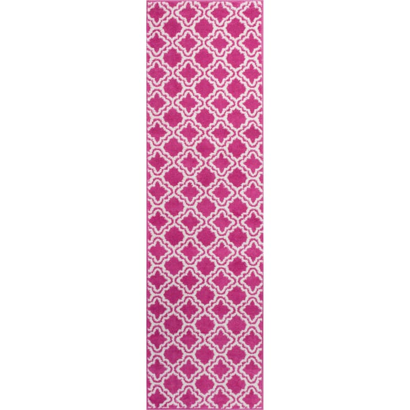Well Woven Modern Trellis Lattice Bright Runner Rug - 2' x 7'3"