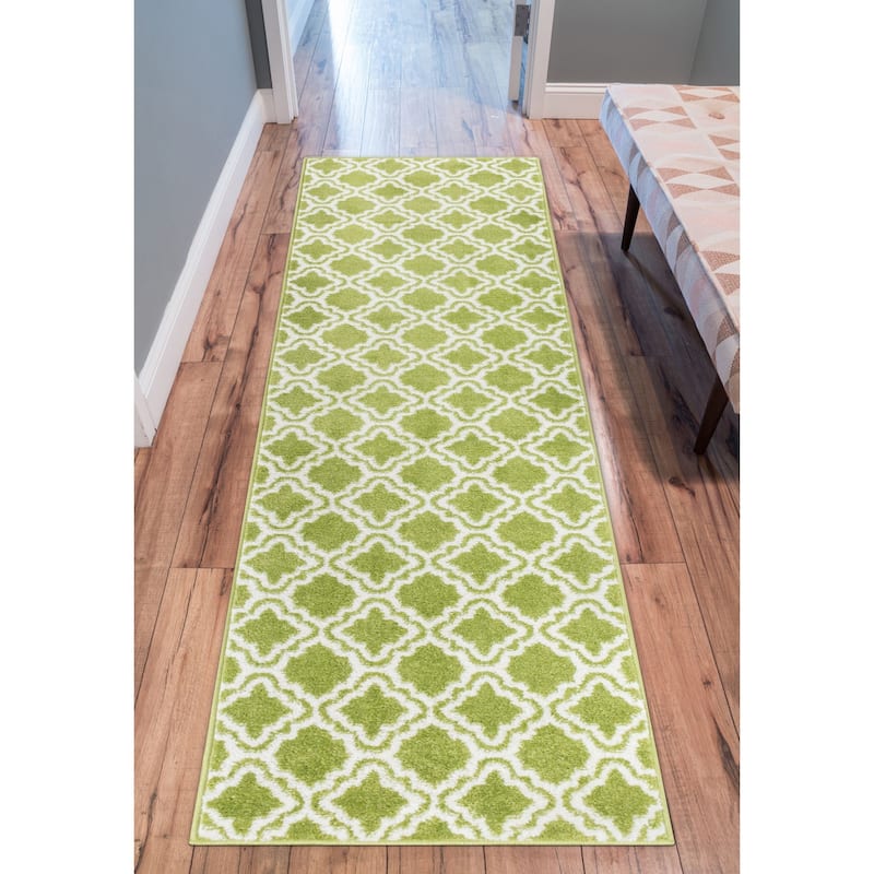 Well Woven Modern Trellis Lattice Bright Runner Rug - 2' x 7'3"