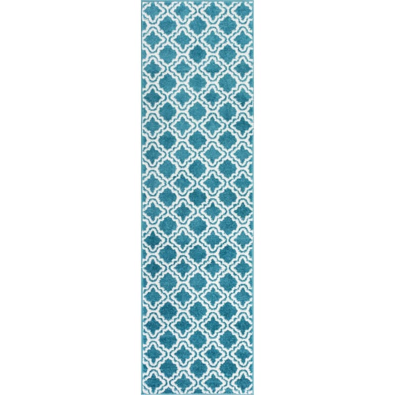 Well Woven Modern Trellis Lattice Bright Runner Rug - 2' x 7'3"