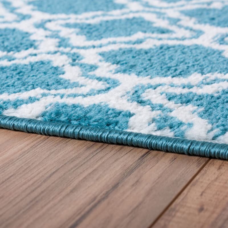 Well Woven Modern Trellis Lattice Bright Runner Rug - 2' x 7'3"