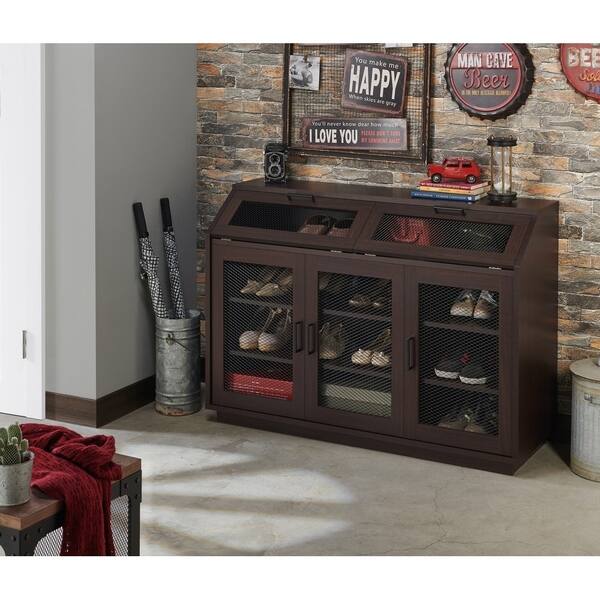 Shop Furniture Of America Geno Traditional Walnut Shoe Cabinet