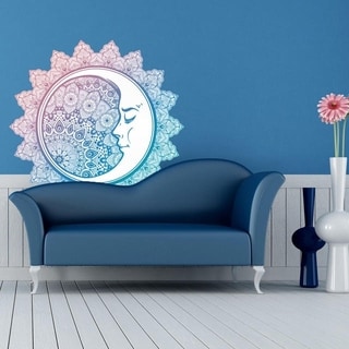 Mandala Moon Meditation Full Color Wall Decal Sticker Frst Size 52