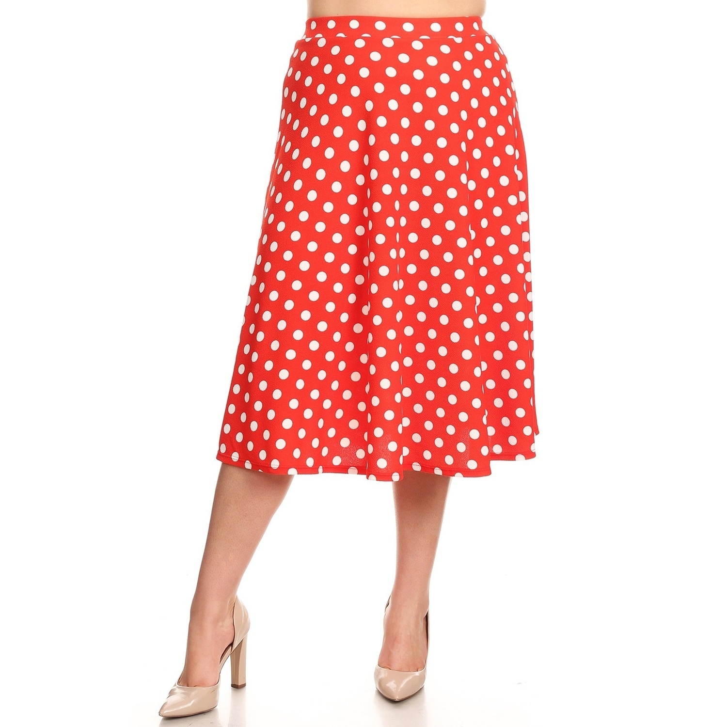 red white polka dot skirt