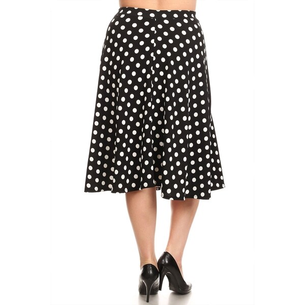 plus size red skirt with white polka dots