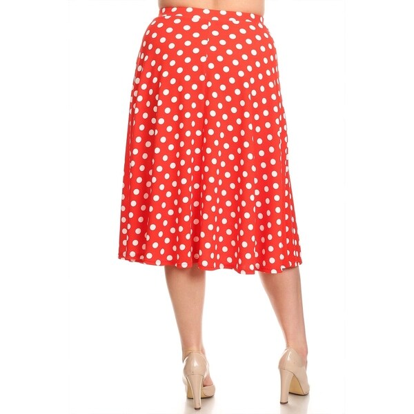 plus size red skirt with white polka dots