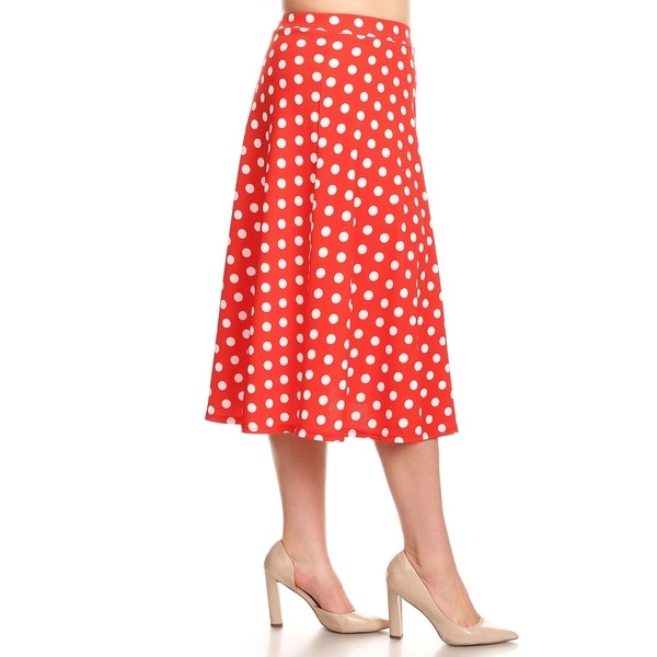 plus size red skirt with white polka dots