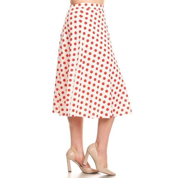 plus size red skirt with white polka dots