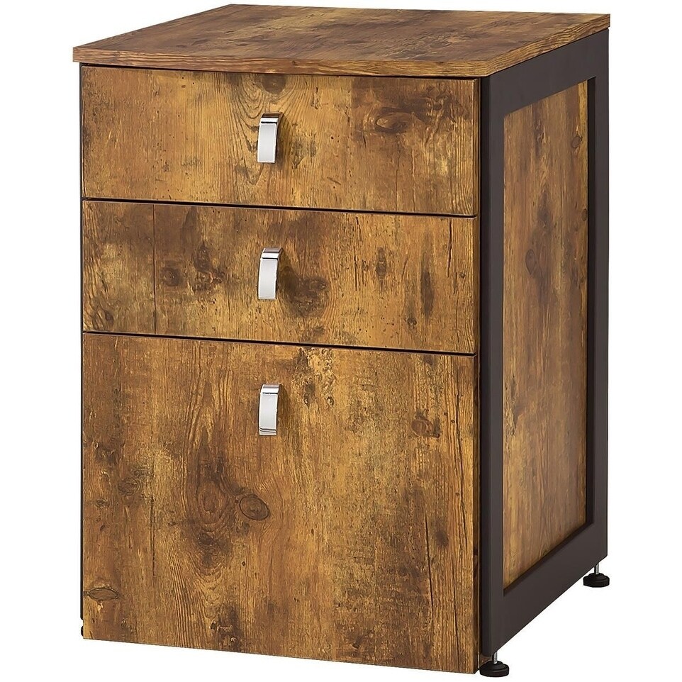 Shop Antique File Cabinet With 3 Drawers Natural Overstock 21480883
