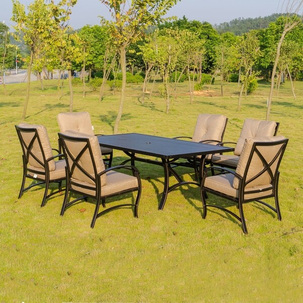 Shop Brazos 7 Piece Patio Aluminum Dining Set with ...