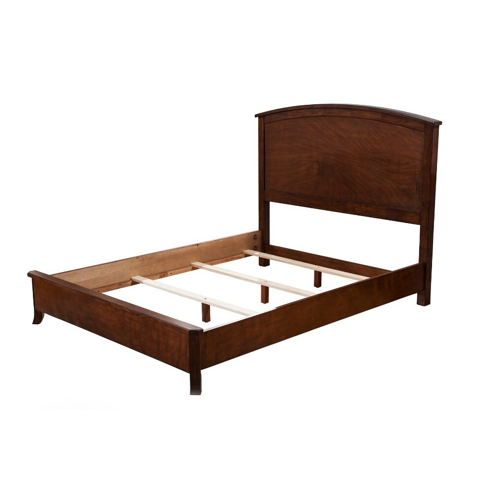 Benzara Classic Appeal Mahogany Solids and Veneer Queen Panel Bed, Brown