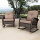 Corvus Salerno Outdoor Wicker Rocking Chair with Cushions - Thumbnail 5