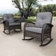 Corvus Salerno Outdoor Wicker Rocking Chair with Cushions - Thumbnail 3