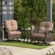 Corvus Livorno Outdoor 3-piece Wicker Chat Set with Swivel Chairs - Thumbnail 1