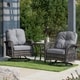 Corvus Livorno Outdoor 3-piece Wicker Chat Set with Swivel Chairs - Thumbnail 0