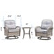 Corvus Livorno Outdoor 3-piece Wicker Chat Set with Swivel Chairs - Thumbnail 4