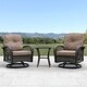 Corvus Livorno Outdoor 3-piece Wicker Chat Set with Swivel Chairs - Thumbnail 13