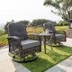 Corvus Livorno Outdoor 3-piece Wicker Chat Set with Swivel Chairs - Thumbnail 2