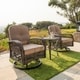 Corvus Livorno Outdoor 3-piece Wicker Chat Set with Swivel Chairs - Thumbnail 3