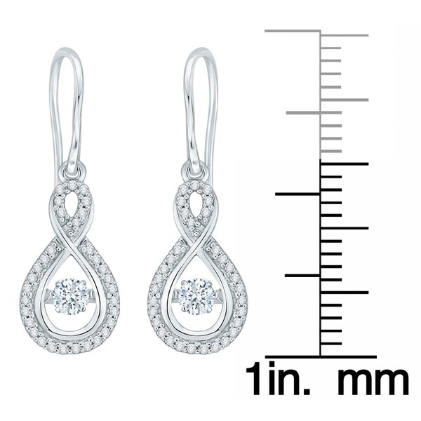 14K White Gold 1/3ct TDW Dancing Diamond Earrings (I-J, I1 