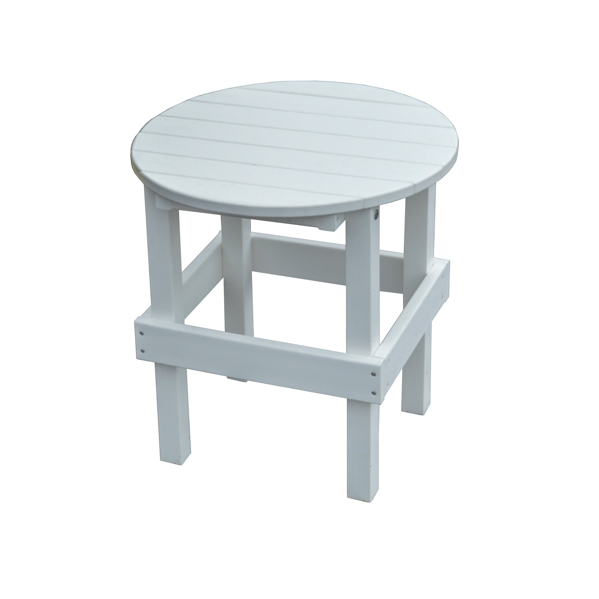 Recycled Plastic Blue and White Poly Lumber Outdoor Deluxe End Table