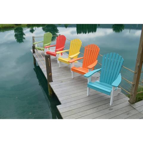 Poly Fanback Adirondack Chair with White Frame