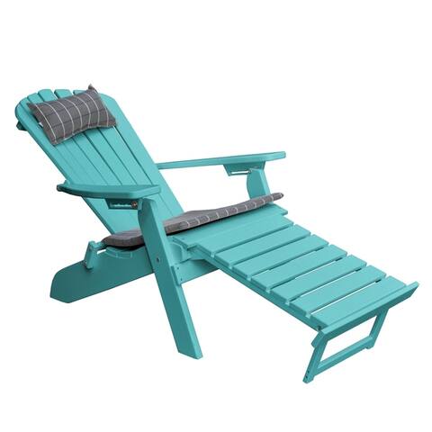 Folding/Reclining Adirondack Chair with Pullout Ottoman - Recycled Plastic