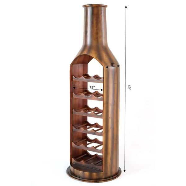 Shop Wooden Bottle Shaped Wine Rack 18 Bottle Decorative Wine