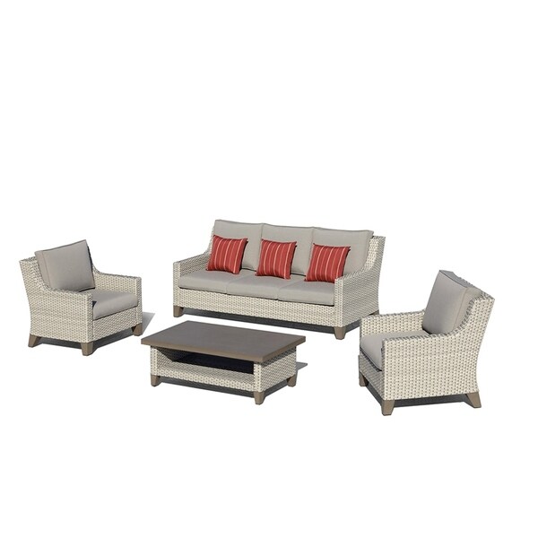 OVE Decors Soho 4 Piece Grey Outdoor Conversation Set Bed Bath