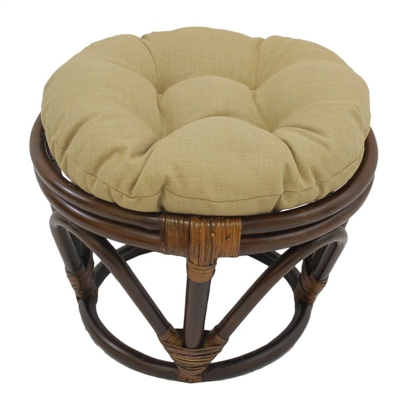 slide 2 of 17, International Caravan Bali Papasan Footstool with Cushion