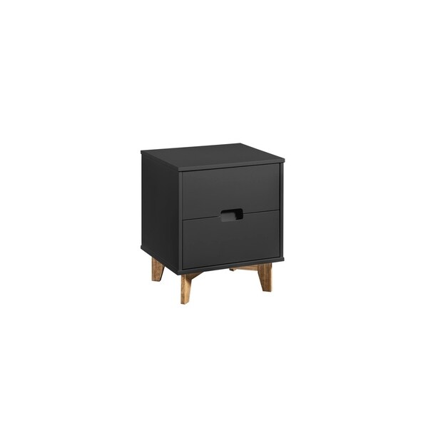 Shop Modern 2 Drawer Glenmore Nightstand In Dark Grey And Natural