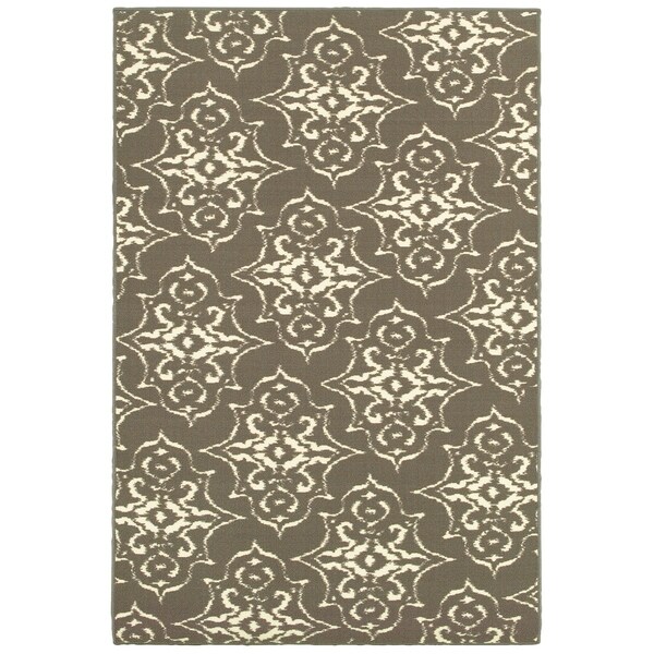 Delicate Trefoil Grey/Ivory Area Rug - 4'4" x 6'6"