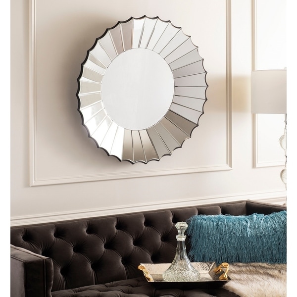 Safavieh Denby Silver Sunburst 32-inch Round Decorative Mirror - 32.3" x 3.9" x 32.3"