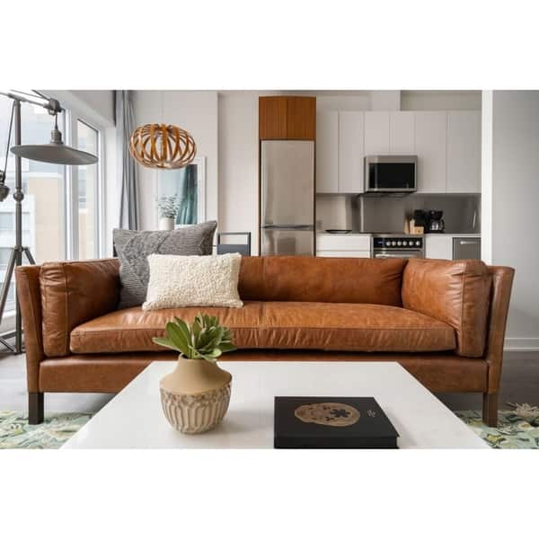 Modern Leather Sofa Mid Century Couch Top Grain Leather Sofa Mid Century Modern Couch