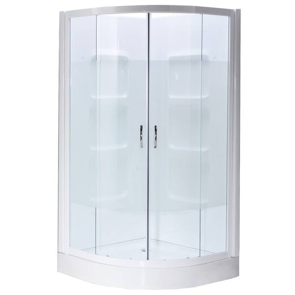 Mona Neo Round Shower Kit Door with Acrylic Tray and Walls Bed Bath