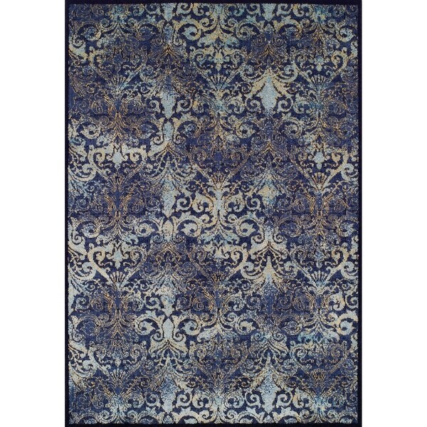 Couristan Vintage Royal Arabesques Denim-Aqua Area Rug - 6'6" x 9'6"