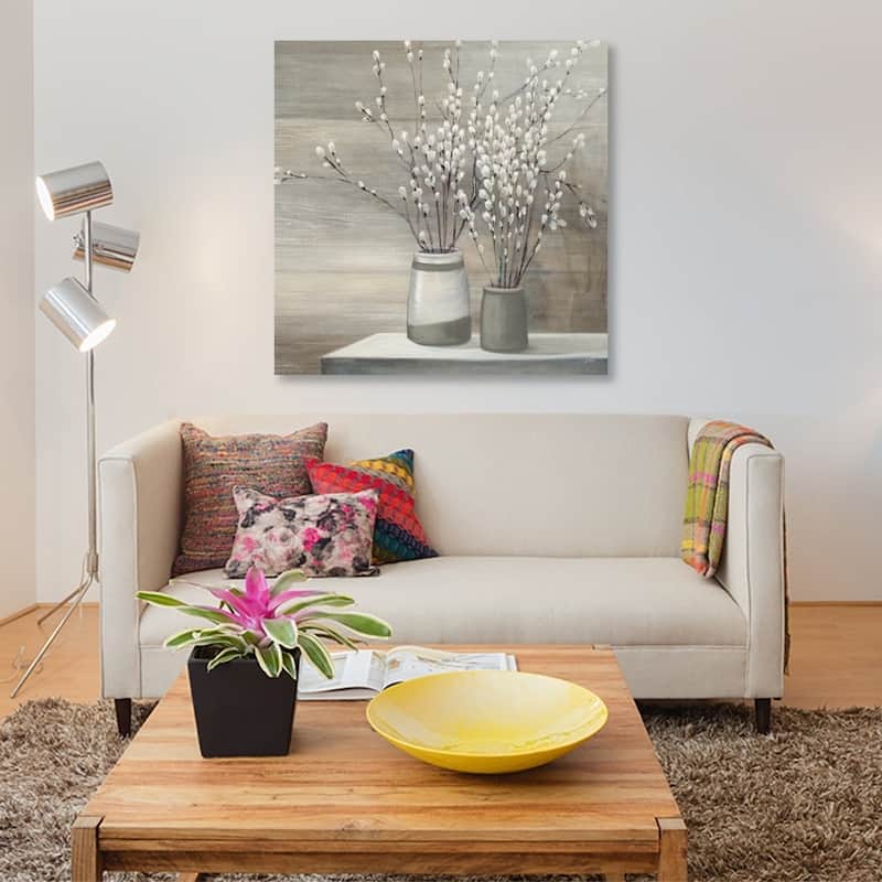 iCanvas 'Willow Still Life Gray Pots' by Julia Purinton Canvas Print